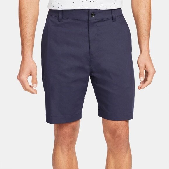 Nike Dri Fit Mens Size 32X10.5" Blue Golf Chino Shorts NEW - Picture 1 of 3
